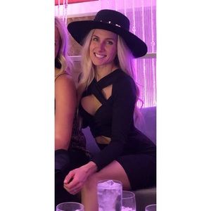 Long Sleeve Black Cut Out Bodycon mini dress Vegas